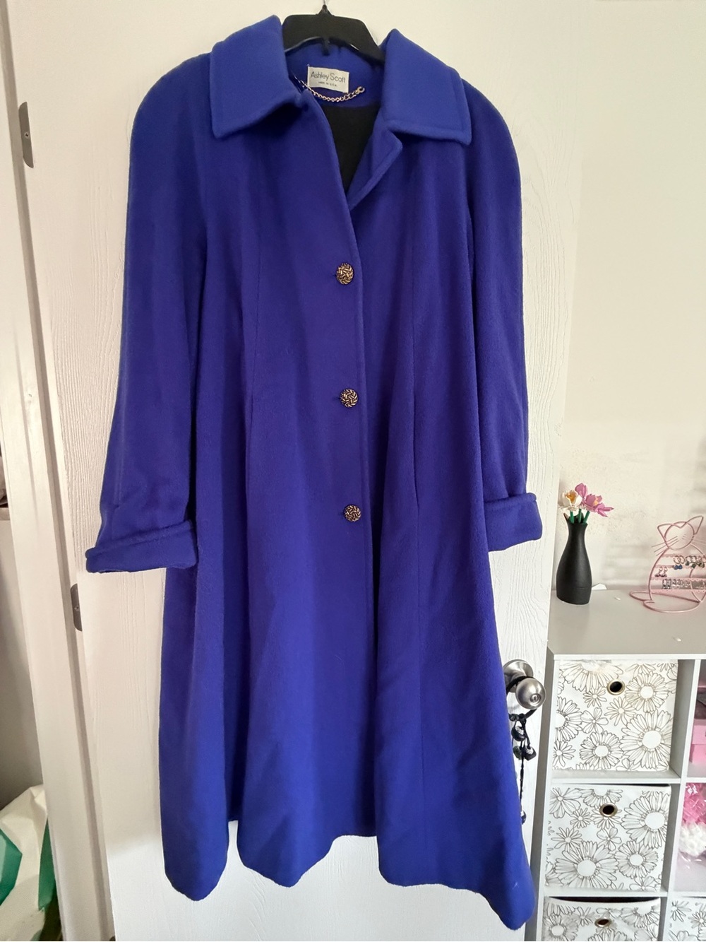 Ashley Scott Royal Purple Wool Coat